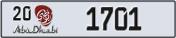 abu dhabi - code - 20 - number -1701