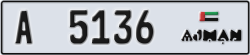 ajman - code - A - number -5136