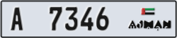 ajman - code - A - number -7346