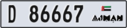 ajman - code - D - number -86667