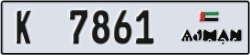ajman - code - K - number -7861