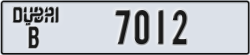 dubai - code - B - number -7012