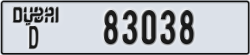dubai - code - D - number -83038