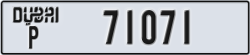 dubai - code - P - number -71071