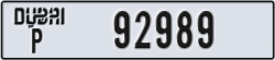 dubai - code - P - number -92989