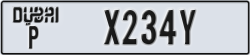dubai - code - P - number -X234Y
