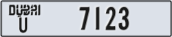 dubai - code - U - number -7123