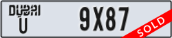 dubai - code - U - number -9X87