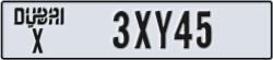 dubai - code - X - number -3XY45