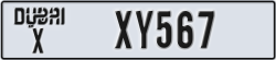 dubai - code - X - number -XY567