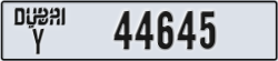 dubai - code - Y - number -44645