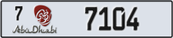 abu dhabi - code - 7 - number -7104