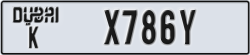 dubai - code - K - number -X786Y