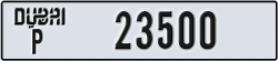dubai - code - P - number -23500