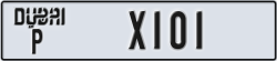 dubai - code - P - number -X101