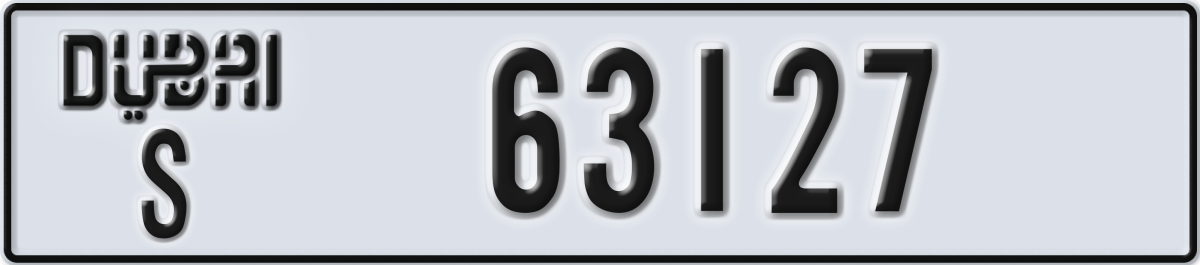 dubai License Plate Number 63127 Code S