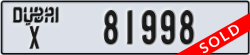 dubai - code - X - number -81998