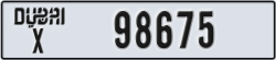 dubai - code - X - number -98675